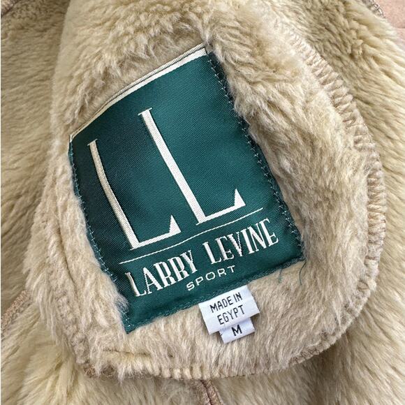 Larry Levine Sport - Faux Suede & Faux Fur Trim Coat in Camel Tan - Picture 6 of 7